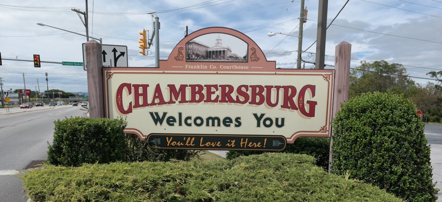 chambersburg pa welcome sign