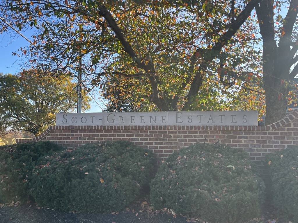 scot-greene estates entry sign chambersburg